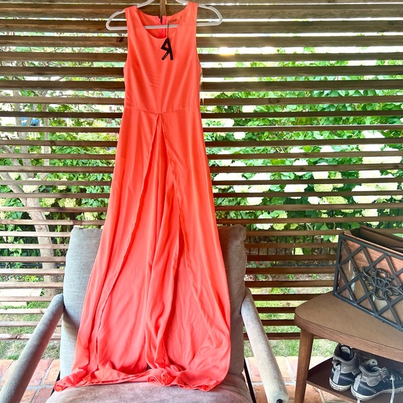 REHAB LA Jumpsuit Small Orange Wide Split Leg NWT - Picture 2 of 6